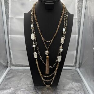 Elegant Gold and Silver Layered Necklace